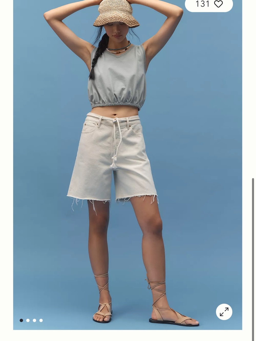 NWT FRAME The Timeless Raw-Hem Denim Bermuda Shorts - Picture 2 of 6